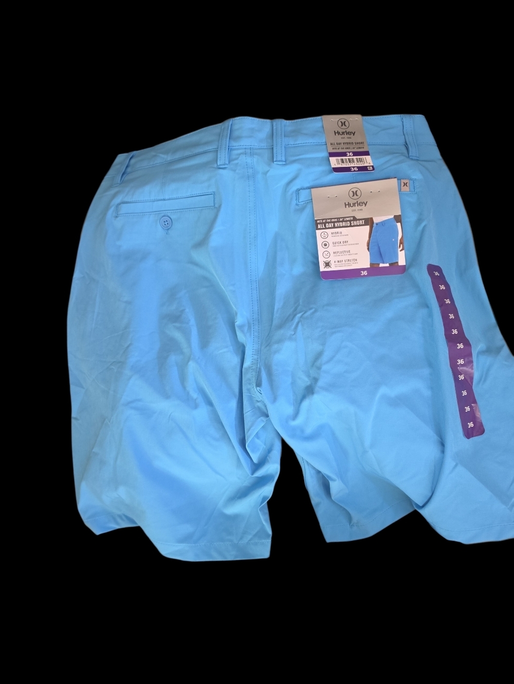 Hurley Bright Sky Blue Men's Hybrid Shorts NWT Size 36